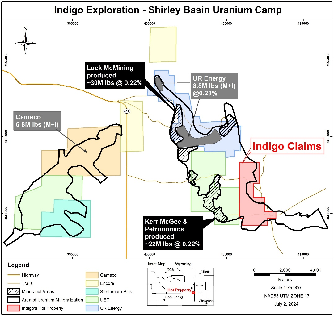 Figure1 Shirley Basin Uranium Project Map